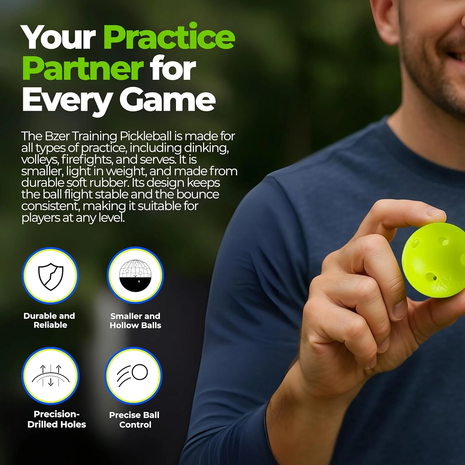 bZer Training Pickleballs (Sleeve of 3) - Image 3