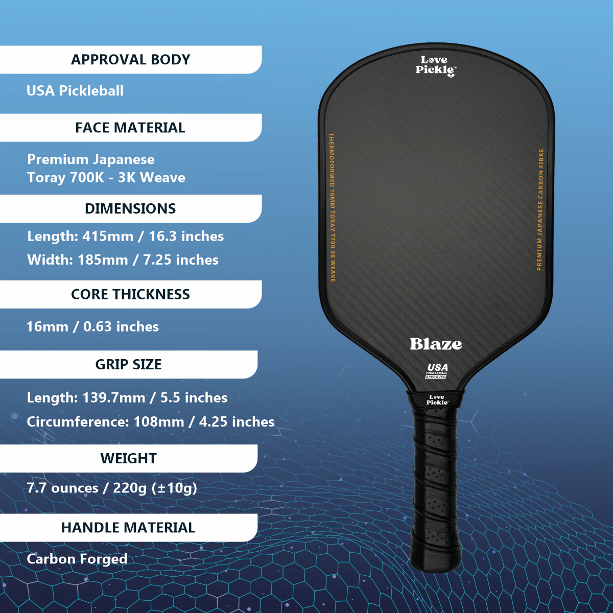 Love Pickle Blaze Pickleball Paddle - Image 6
