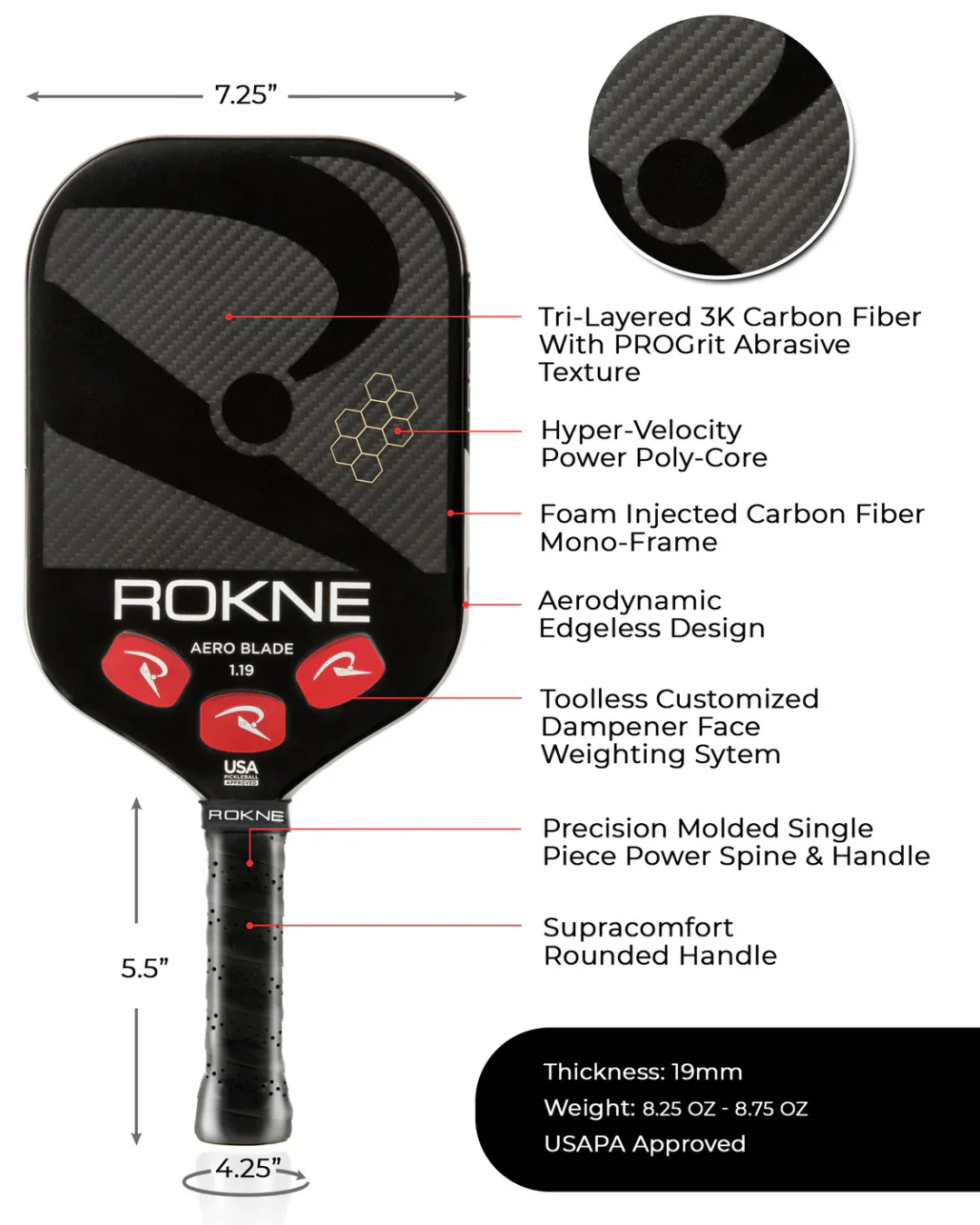 ROKNE Aero Blade 1.19 Paddle - Image 3