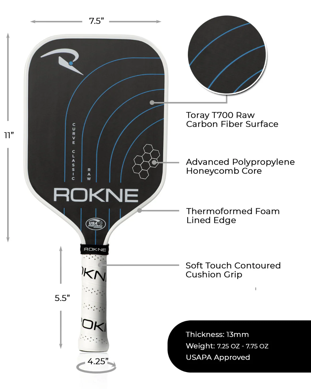 ROKNE Curve Classic Raw Paddle - Image 3