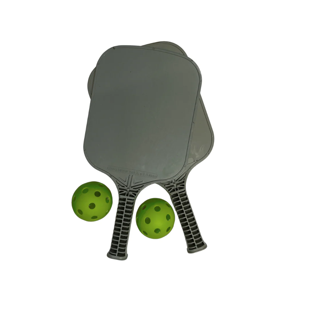 UK Pickleball Shop Recycled Paddle Set (2 Paddles + Balls + Mesh Bag) - Image 3